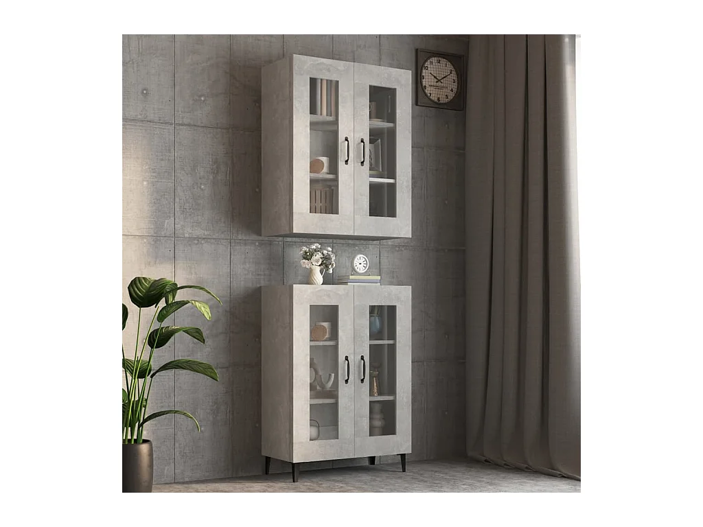 Armoire murale suspendue Gris béton 69,5x34x90 cm