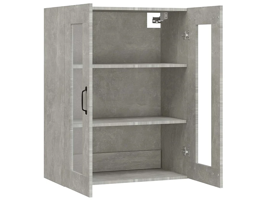 Armário de parede suspenso 69,5x34x90 cm cinzento cimento