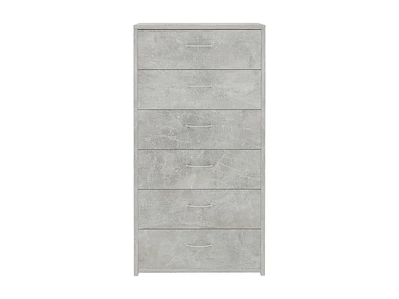 Buffet avec 6 tiroirs Gris béton 50x34x96 cm Bois d'ingénierie