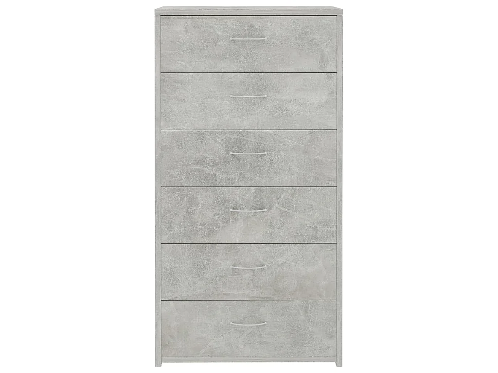 Aparador c/ 6 gavetas 50x34x96cm contraplacado cinzento cimento