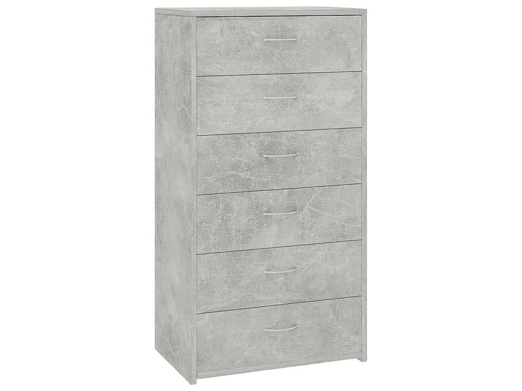 Sideboard mit 6 Schubladen Betongrau 50x34x96 cm Holzwerkstoff