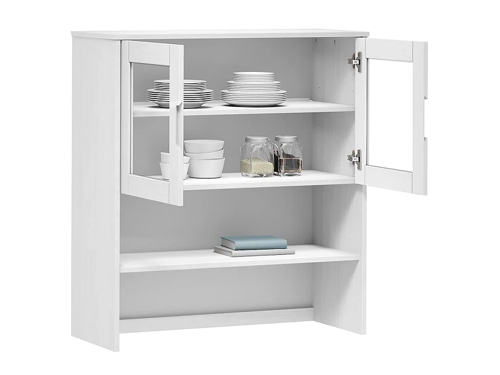 Dessus de buffet MOLDE Blanc 90x35x100 cm Bois massif de pin