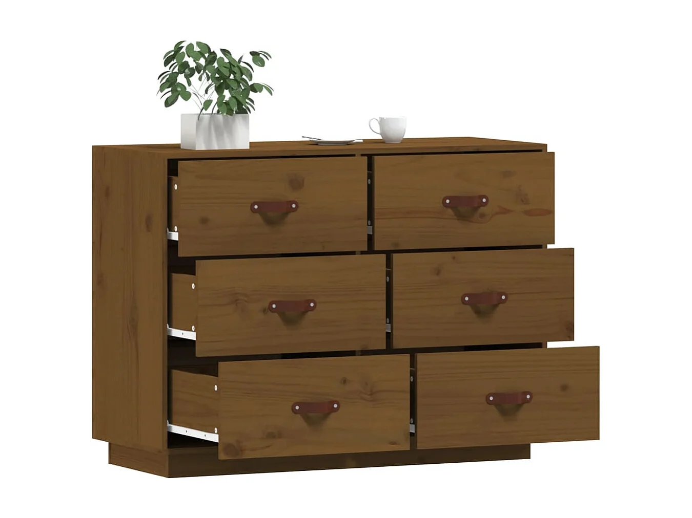 Buffet Marron miel 100x40x75 cm Bois massif de pin