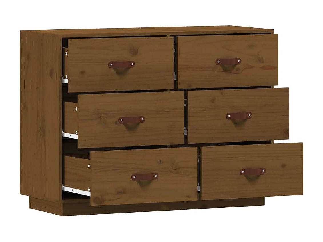 Buffet Marron miel 100x40x75 cm Bois massif de pin