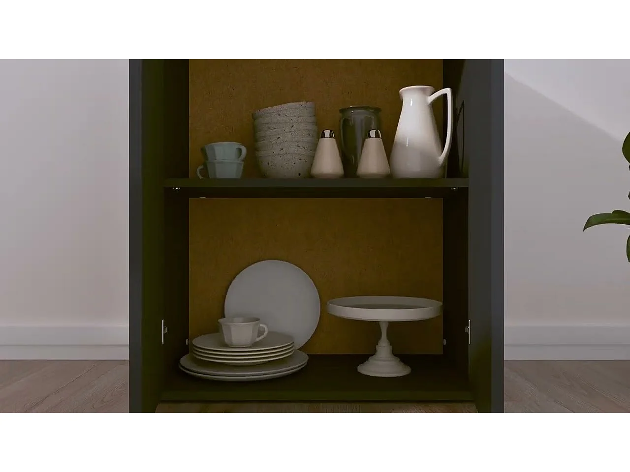 Buffet noir 60x30x75 cm bois d'ingénierie