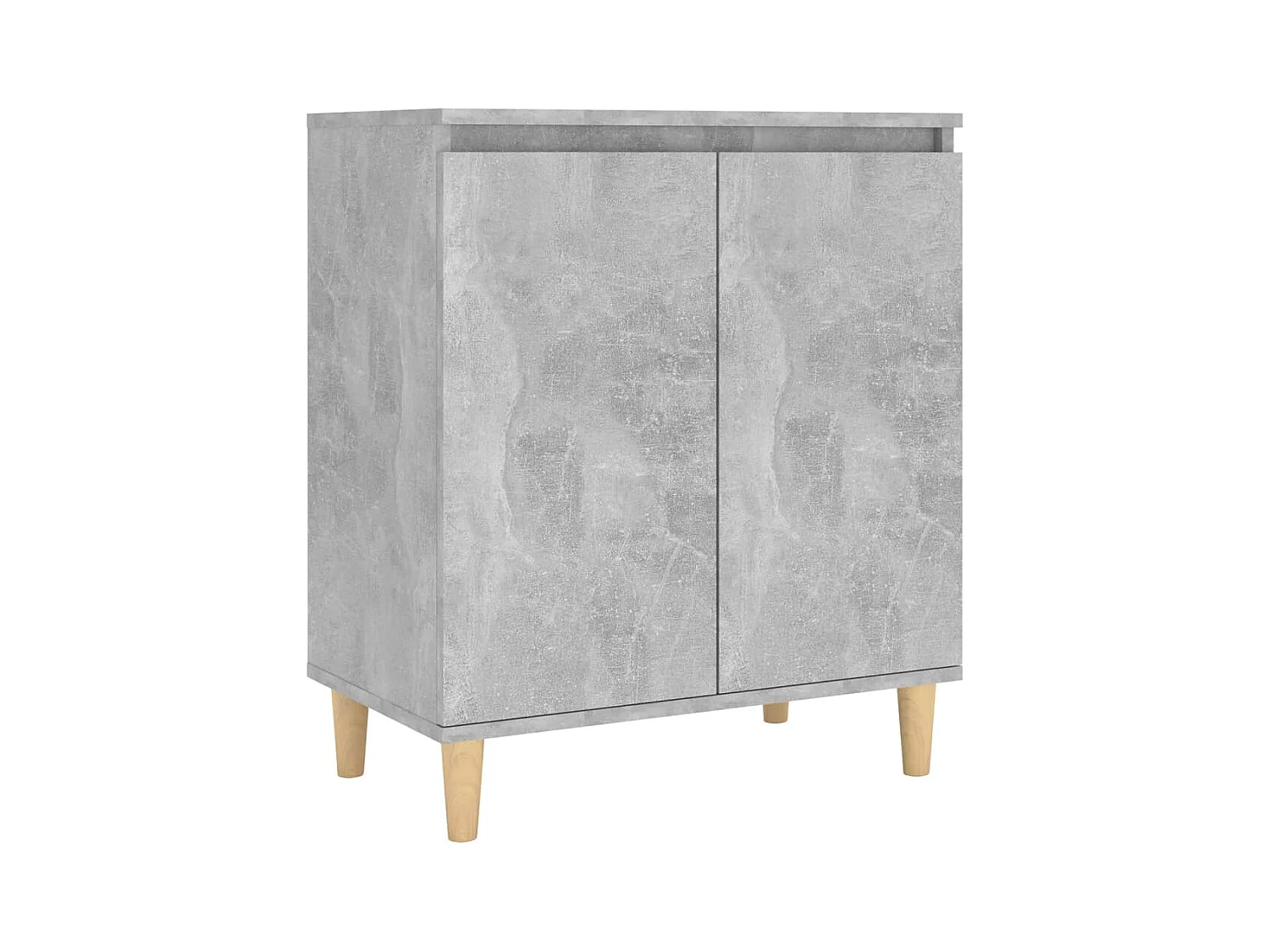 Aparador y patas madera contrachapada gris hormigón 60x35x70 cm