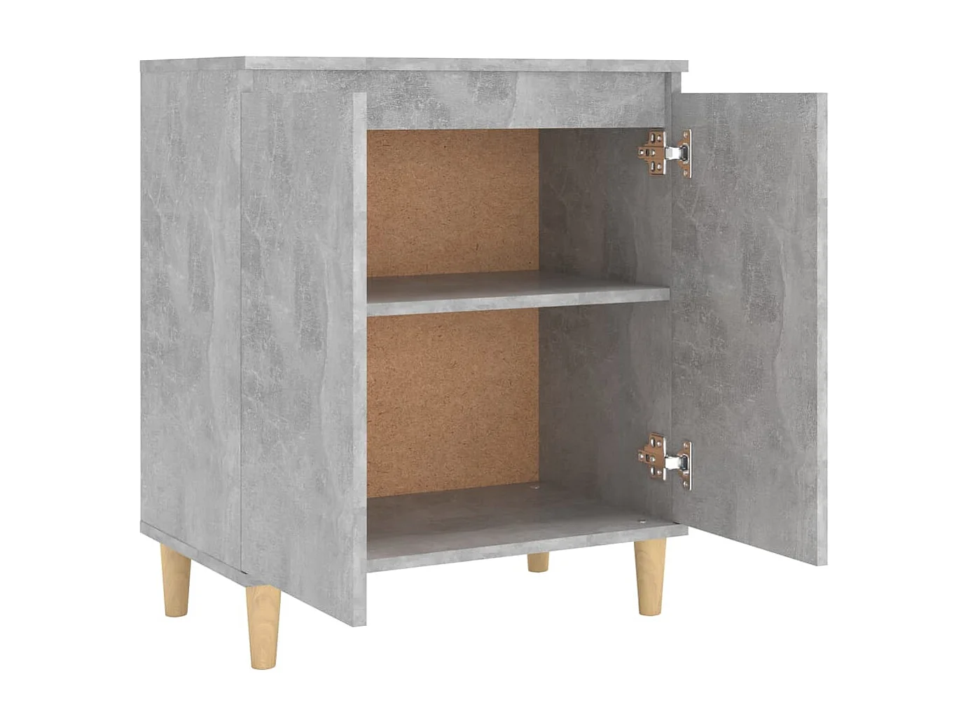 Buffet avec pieds en bois Gris béton bois d'ingénierie