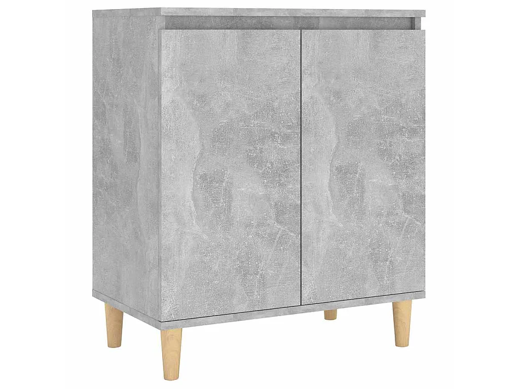 Buffet avec pieds en bois Gris béton bois d'ingénierie