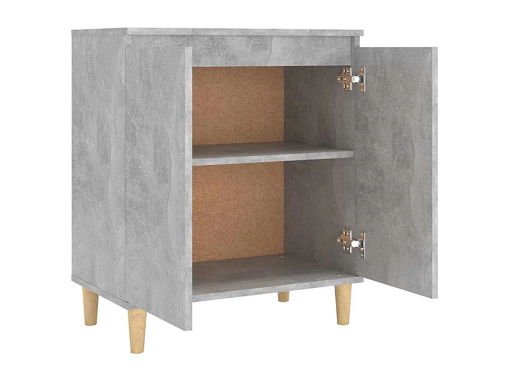 Buffet avec pieds en bois Gris béton bois d'ingénierie