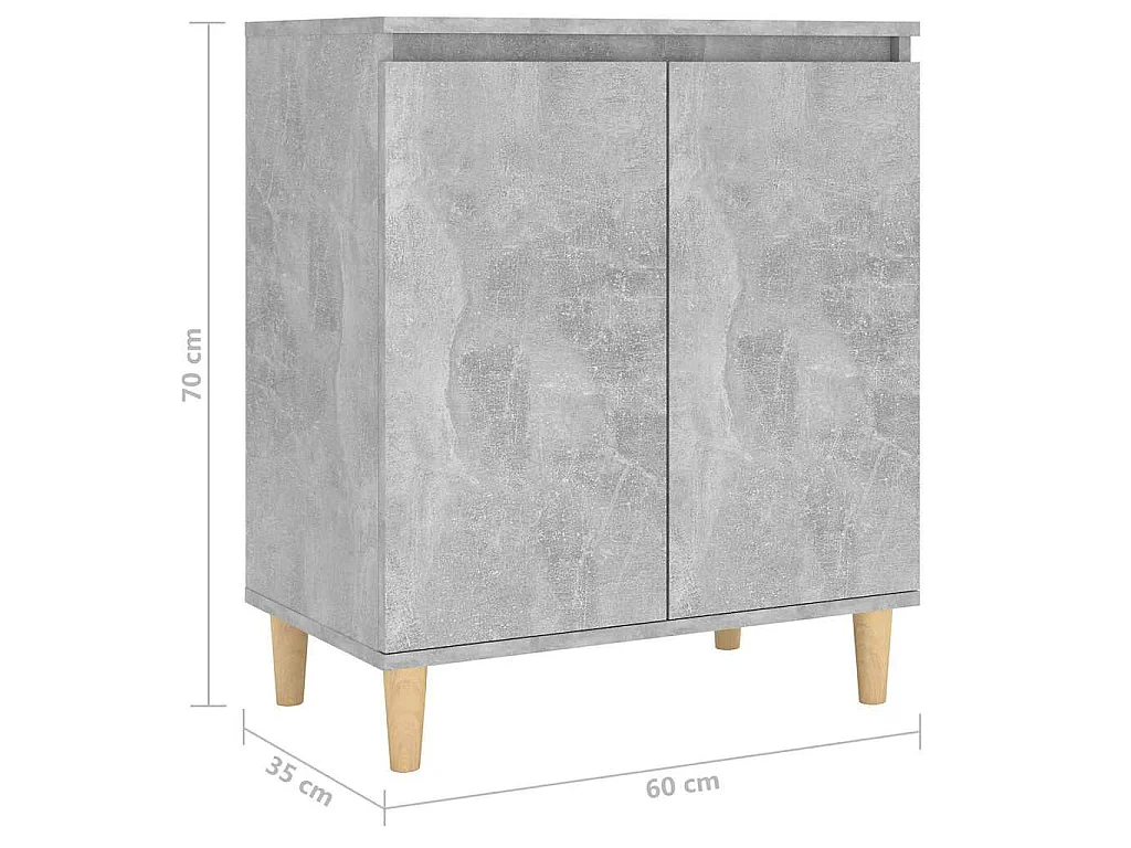 Buffet avec pieds en bois Gris béton bois d'ingénierie