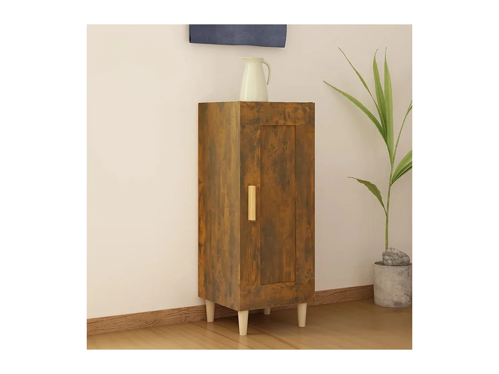 Aparador madera de ingeniería roble ahumado 34,5x34x90 cm