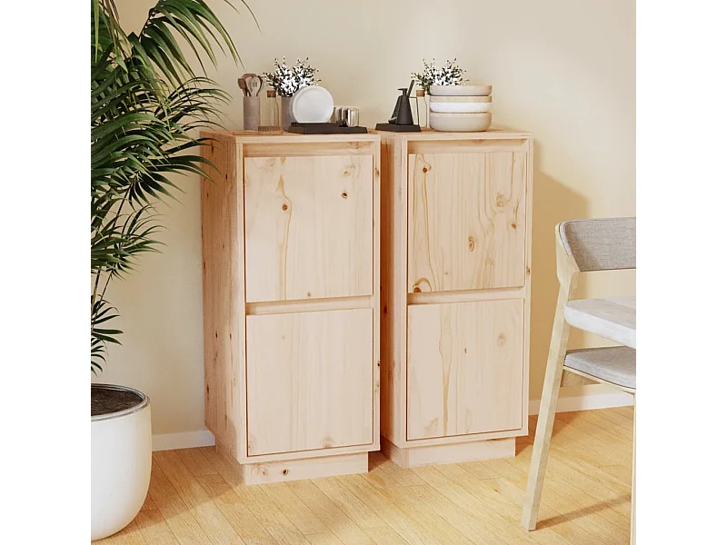 Sideboards 2 Stk. 31,5x34x75 cm Massivholz Kiefer
