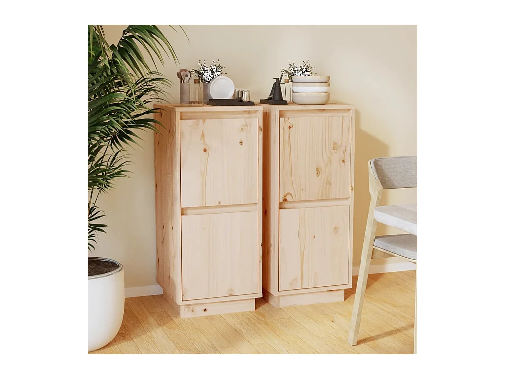 Sideboards 2 Stk. 31,5x34x75 cm Massivholz Kiefer