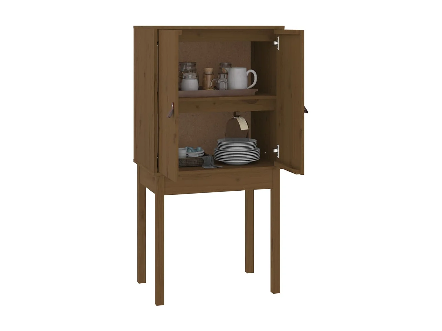Buffet haut Marron miel 60x40x120 cm Bois massif de pin