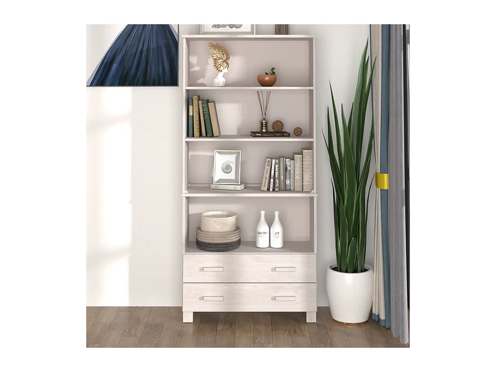Highboard HAMAR Massivholz Kiefer Weiß