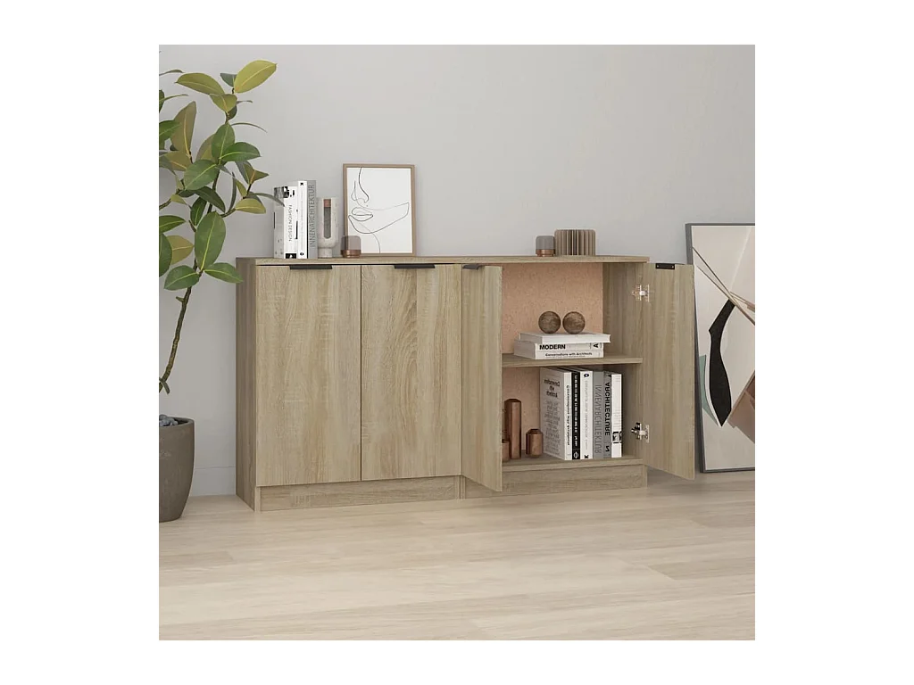 Buffets 2 pcs Chêne sonoma 60x30x70 cm Bois d'ingénierie