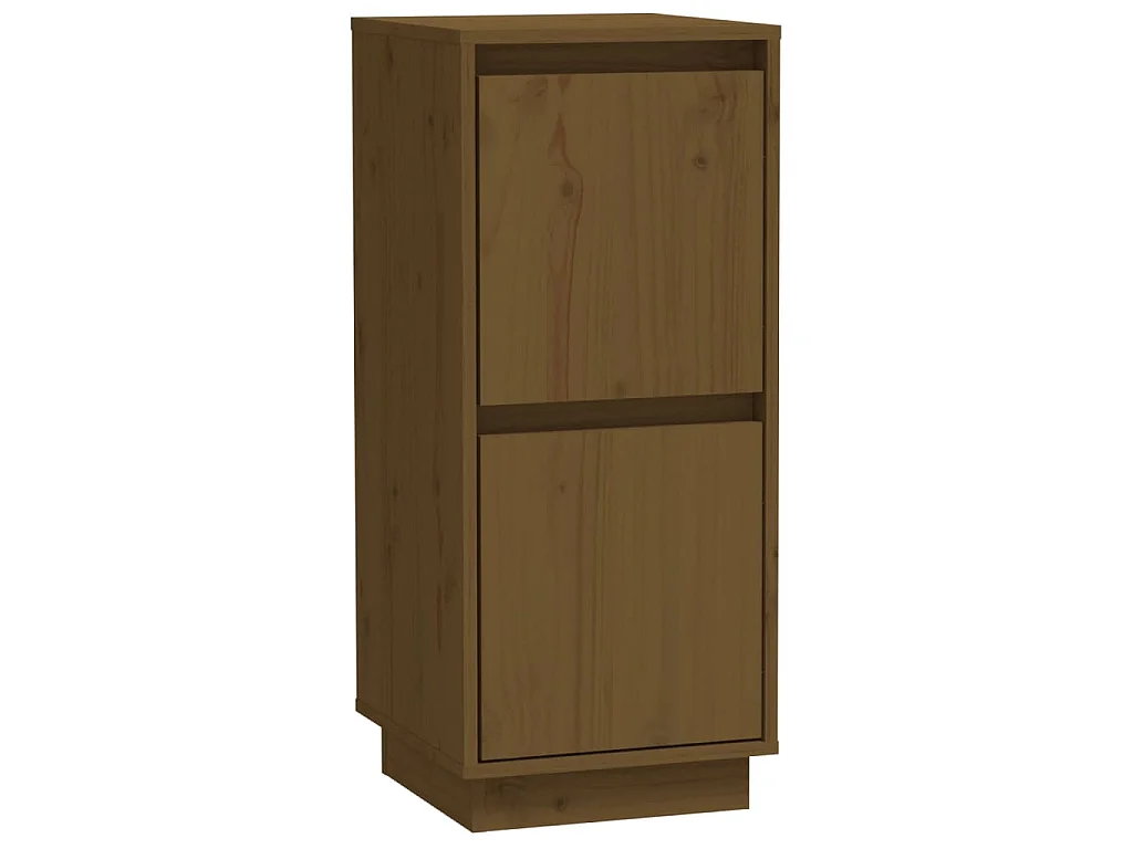 Aparador 2 uds madera maciza de pino marrón miel 31,5x34x75 cm
