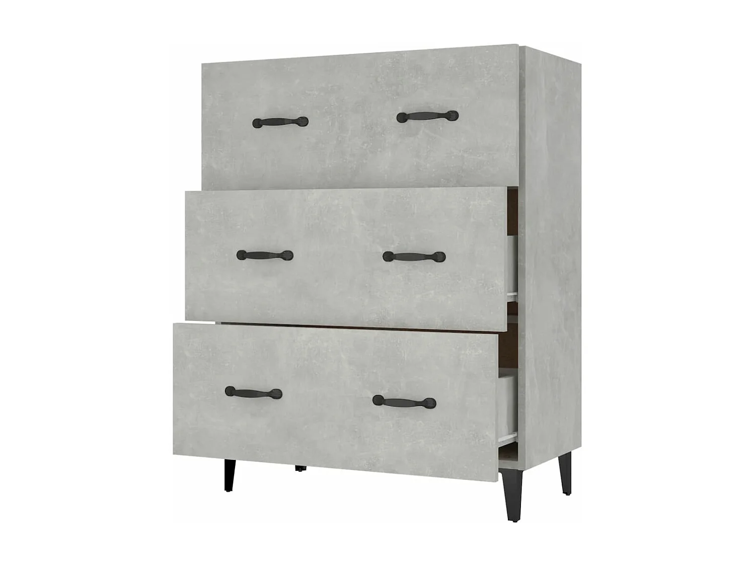 Dressoir 69,5x34x90 cm bewerkt hout betongrijs