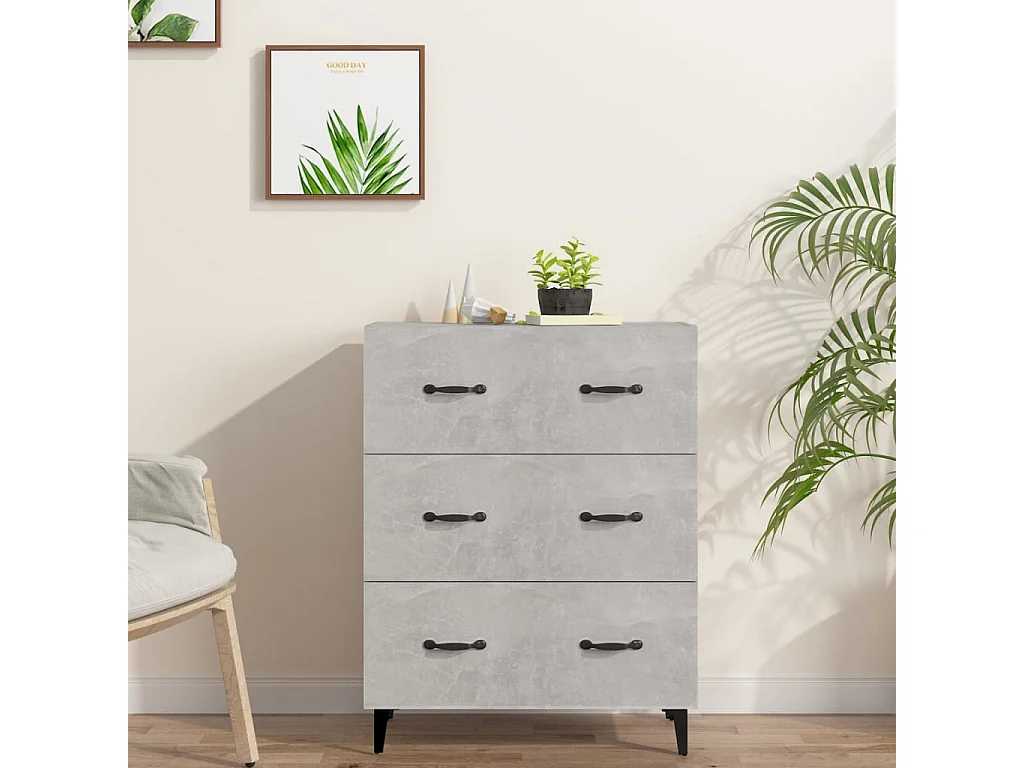 Dressoir 69,5x34x90 cm bewerkt hout betongrijs