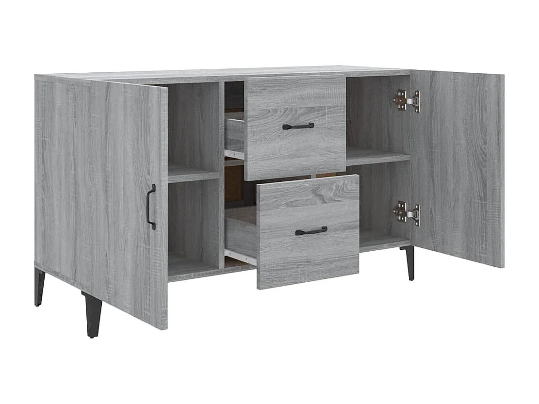 Dressoir 100x36x60 cm bewerkt hout grijs sonoma eikenkleurig