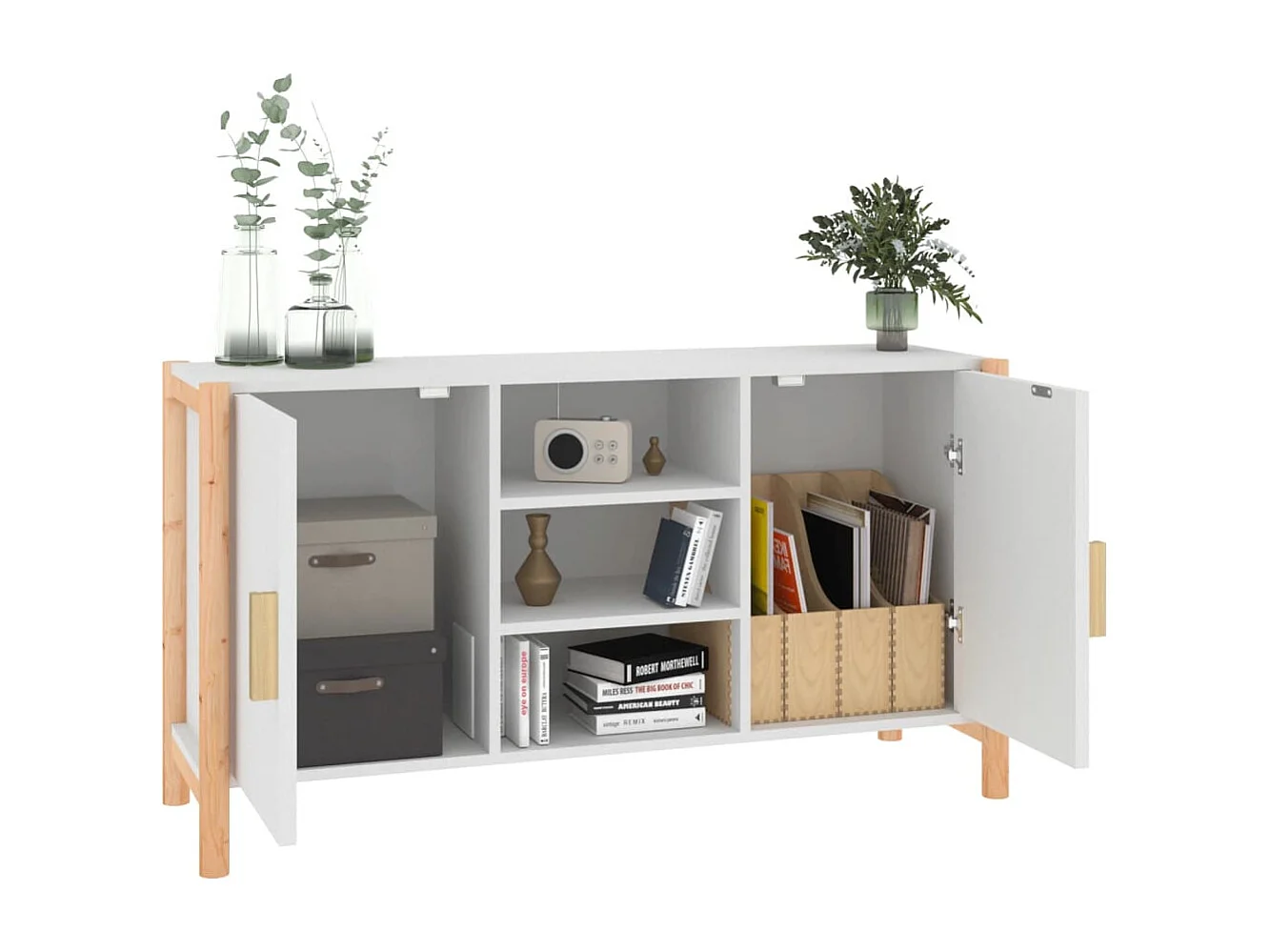 Buffet Blanc 107x38x60 cm Bois d'ingénierie