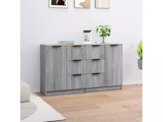 Kauf Unique Sideboards 2 Stk. Grau Sonoma 60x30x70 cm Holzwerkstoff