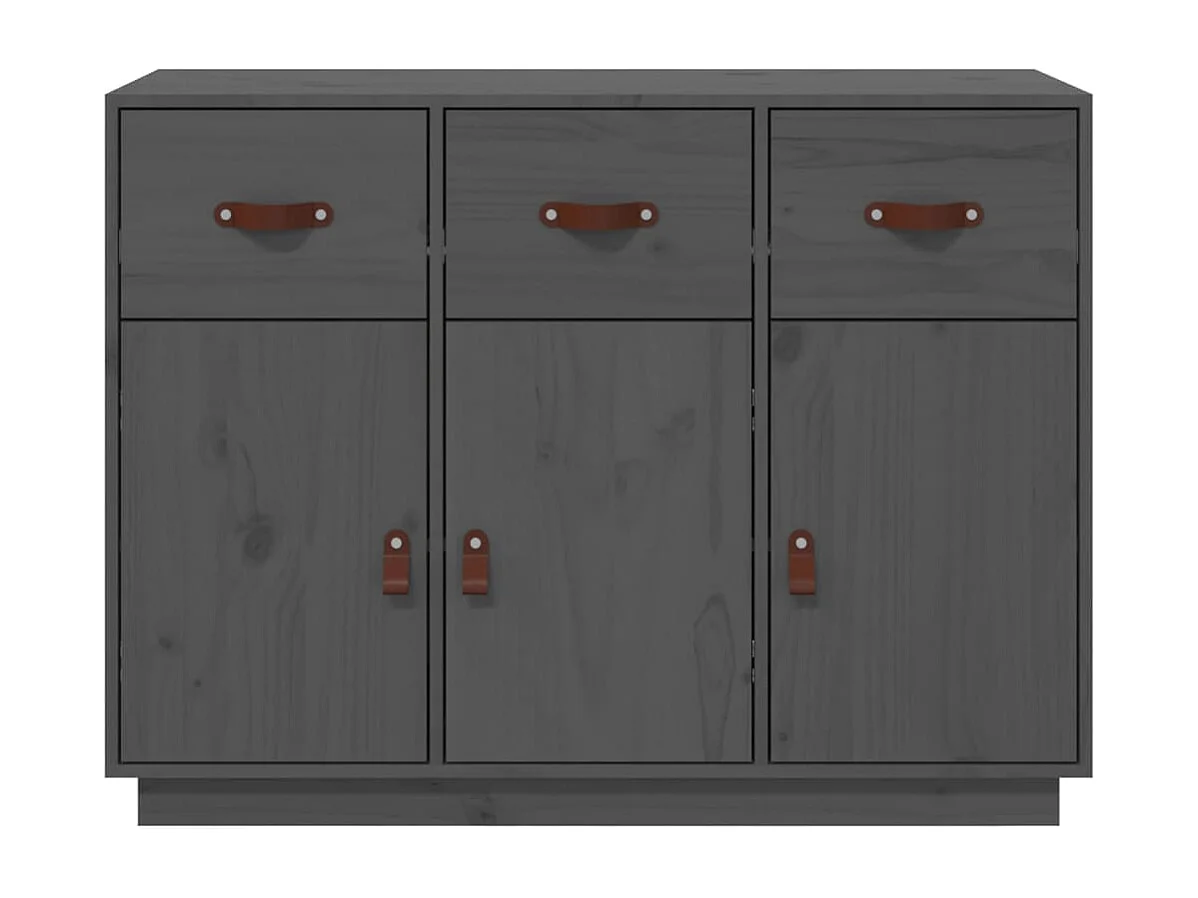 Buffet Gris 100x40x75 cm Bois massif de pin