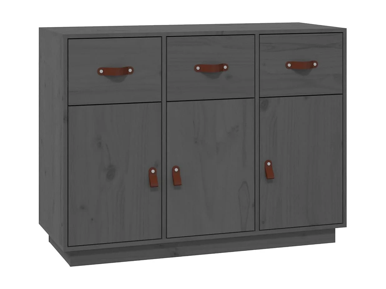 Buffet Gris 100x40x75 cm Bois massif de pin
