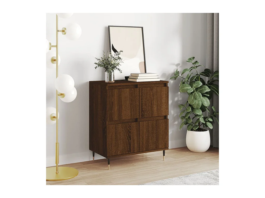Credenza Rovere Marrone 60x35x70 cm in Legno Multistrato