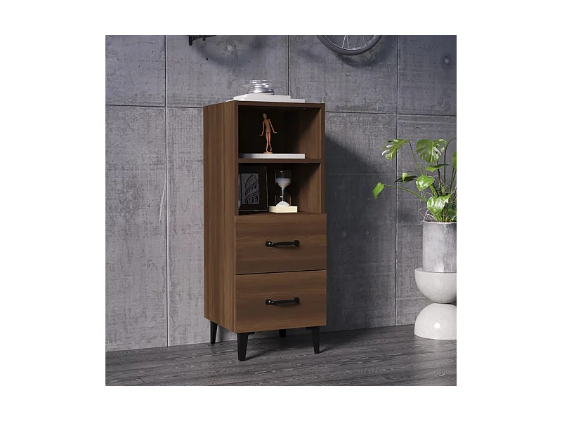 Credenza Rovere Marrone 34,5x34x90 cm in Legno Multistrato