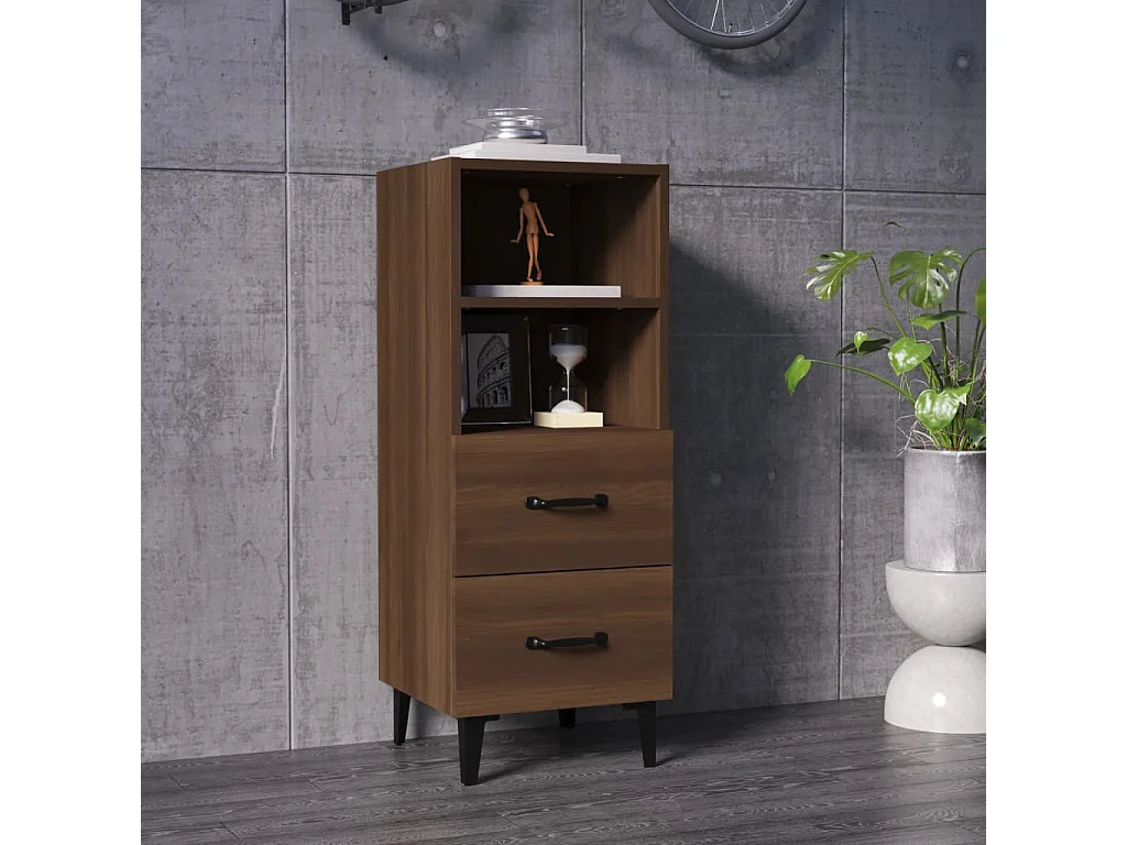 Buffet Chêne marron 34,5x34x90 cm Bois d'ingénierie