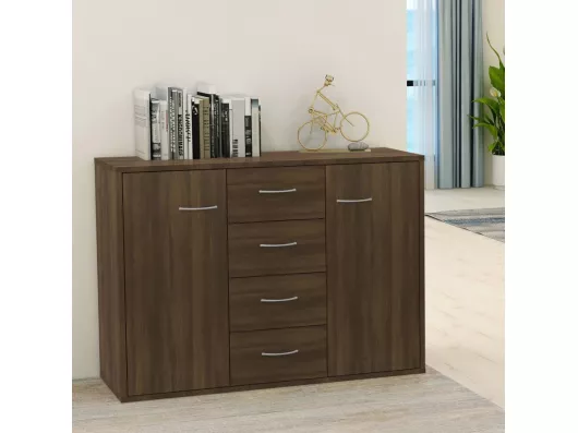 Kauf Unique Sideboard Braun Eichen-Optik 88x30x65 cm Holzwerkstoff