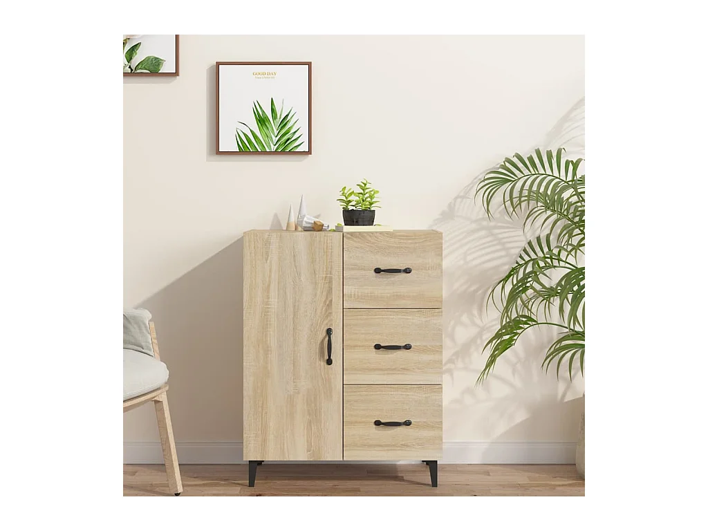 Buffet chêne sonoma 69,5x34x90 cm bois d'ingénierie