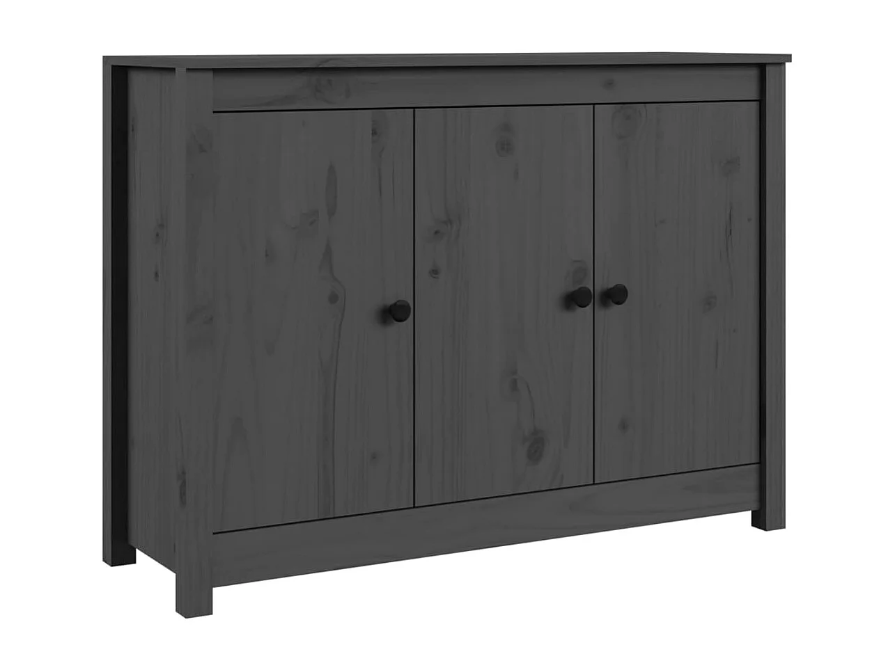 Buffet Gris 100x35x74 cm Bois massif de pin