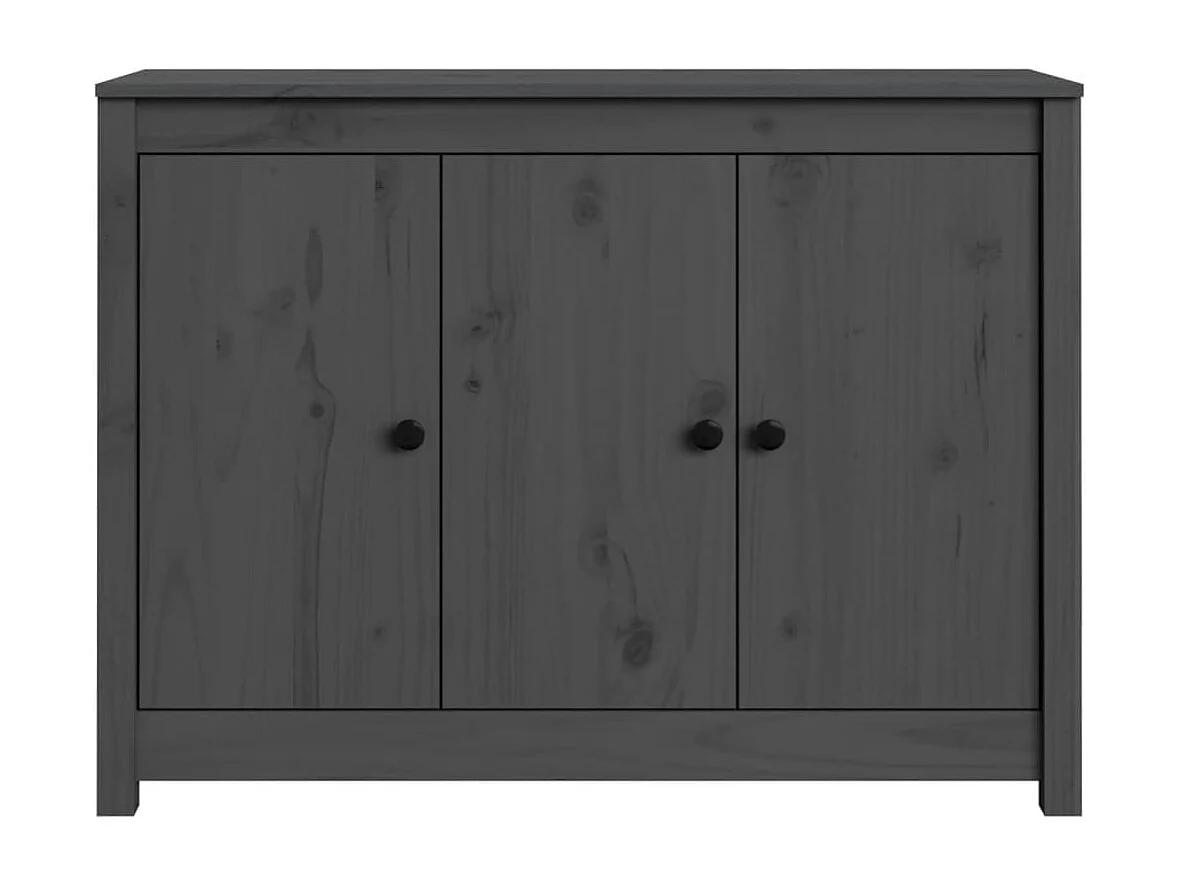 Buffet Gris 100x35x74 cm Bois massif de pin