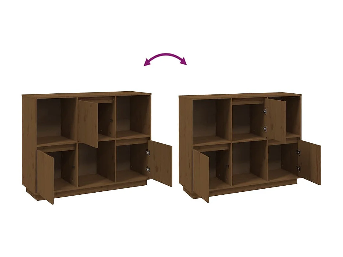 Dressoir 110,5x35x80 cm massief grenenhout honingbruin