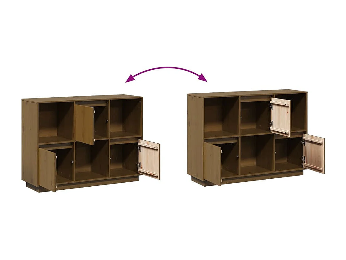 Sideboard Honigbraun 110,5x35x80 cm Massivholz Kiefer