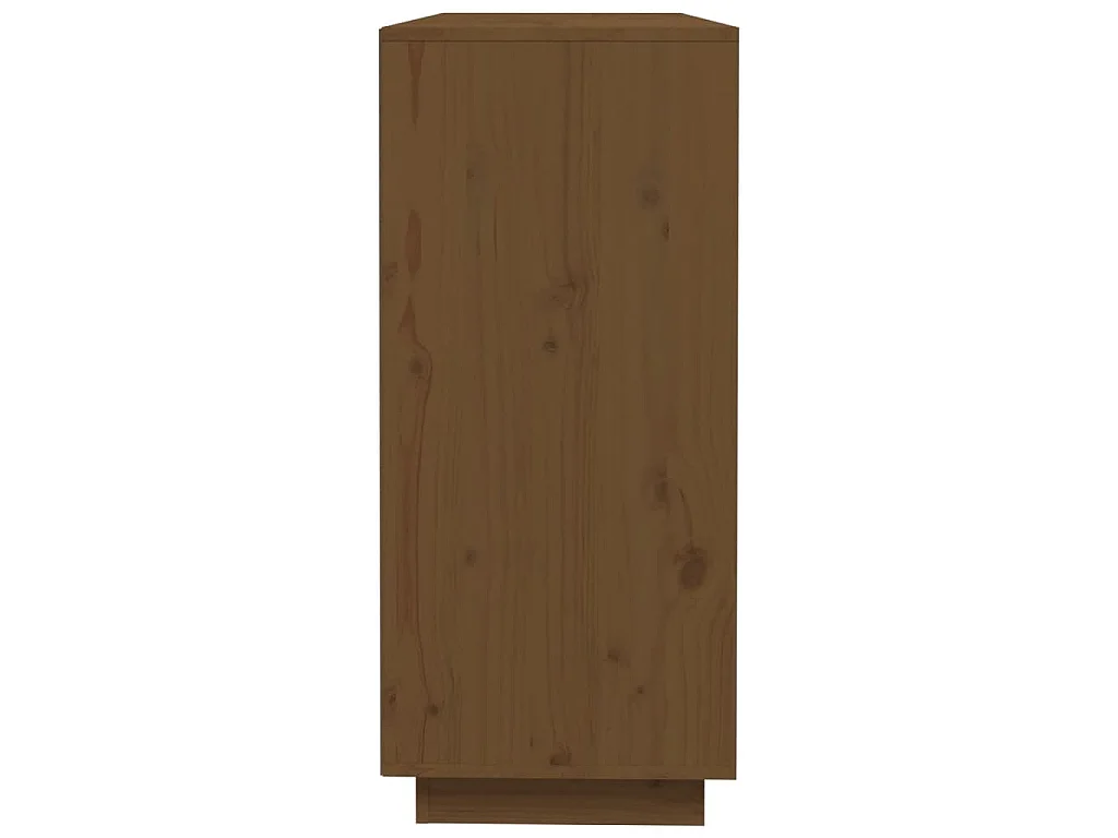 Credenza Marrone Ambrato 110,5x35x80 cm Legno Massello di Pino