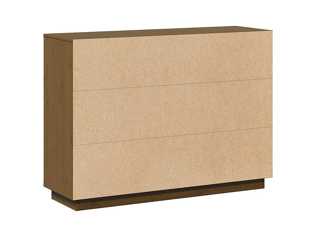 Credenza Marrone Ambrato 110,5x35x80 cm Legno Massello di Pino