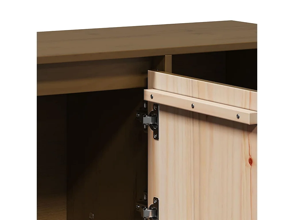 Credenza Marrone Ambrato 110,5x35x80 cm Legno Massello di Pino