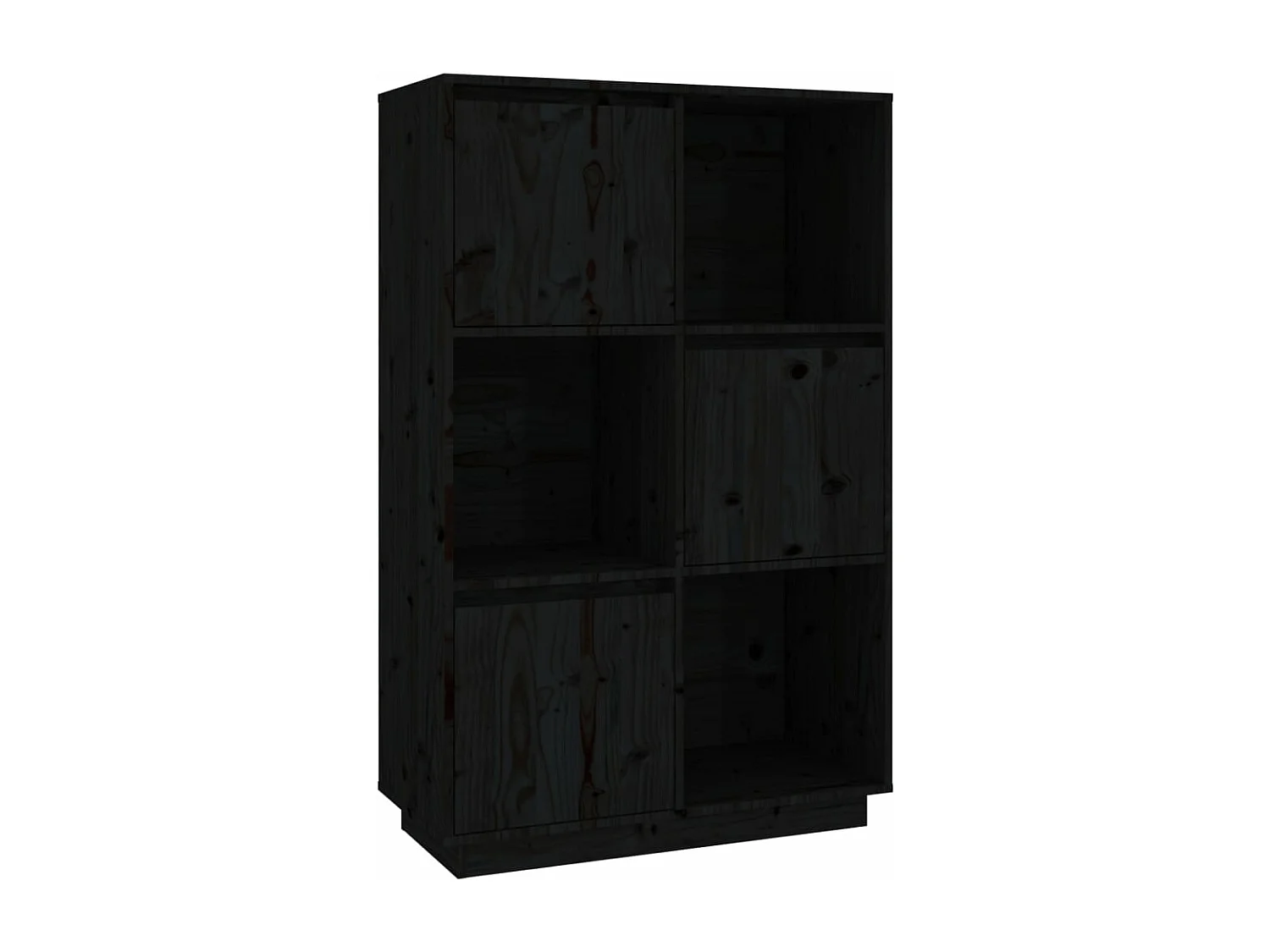 Buffet Noir 74x35x117 cm Bois massif de pin