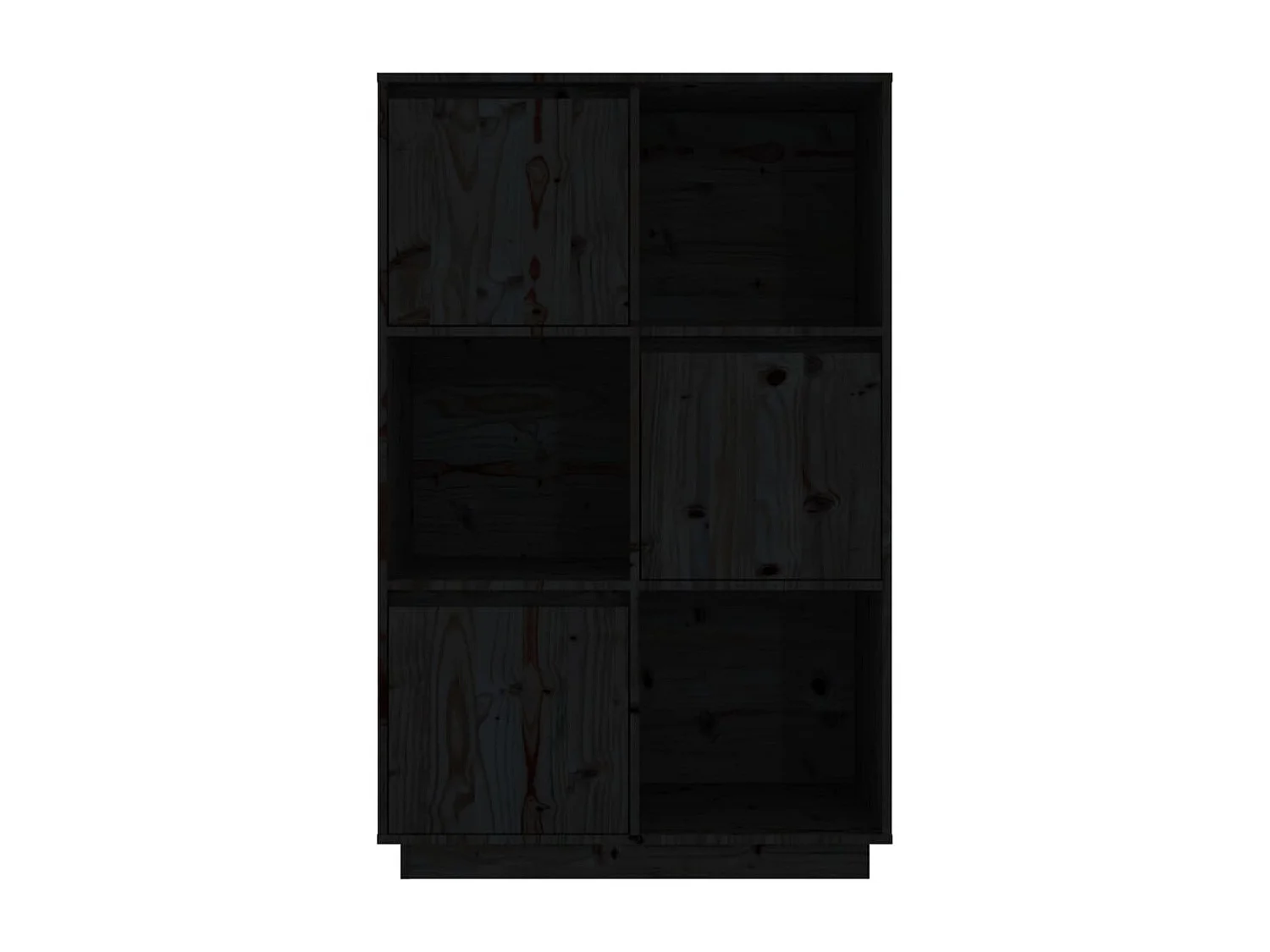 Buffet Noir 74x35x117 cm Bois massif de pin