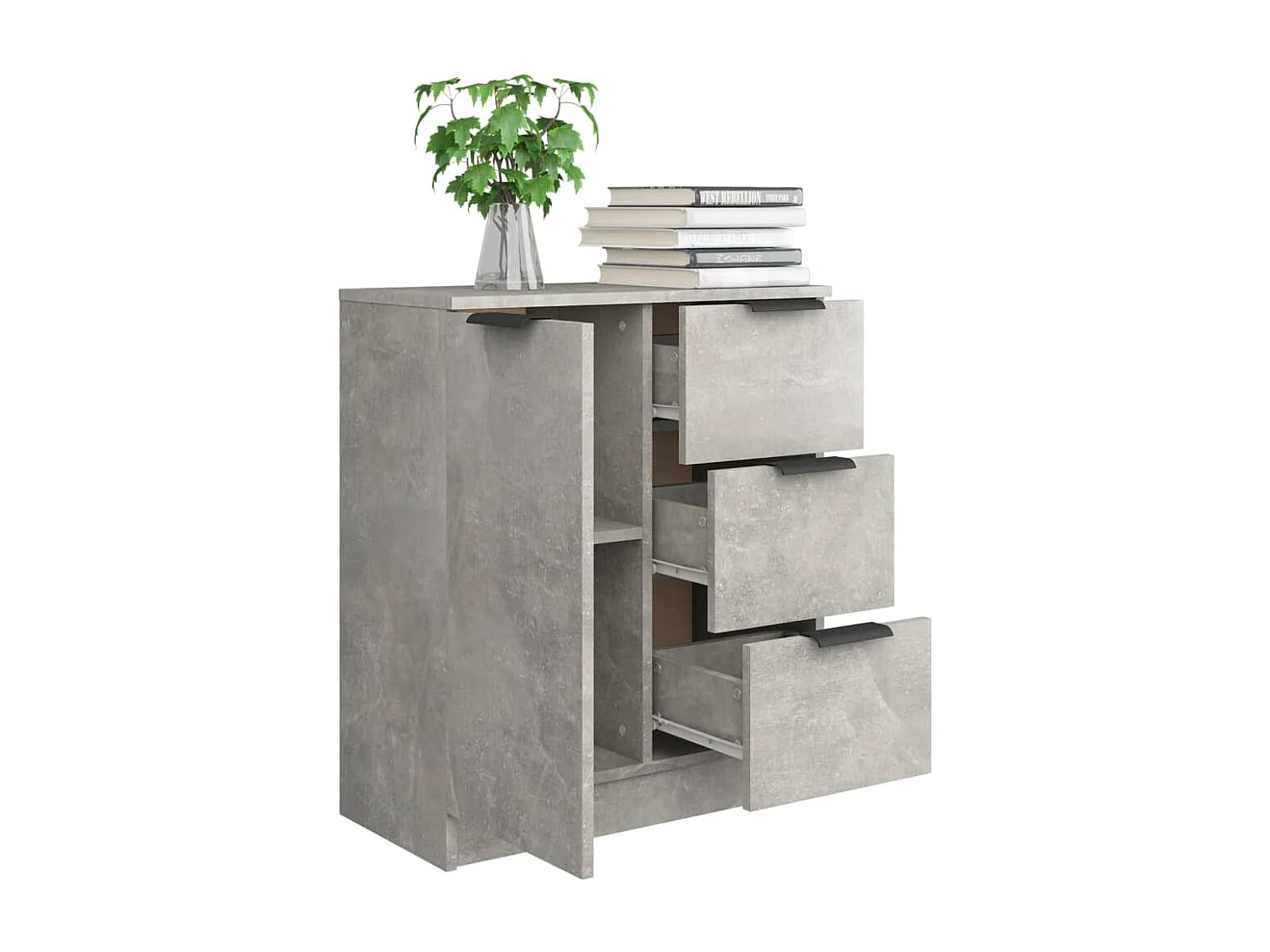 Buffet Gris béton 60x30x70 cm Bois d'ingénierie