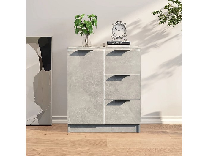 Credenza Moderna,Madia Da Cucina,Mobile Buffet,Armadio Da Cucina Grigio Cemento 34,5x34x90 Cm In Legno Multistrato Cfw16563 90644109