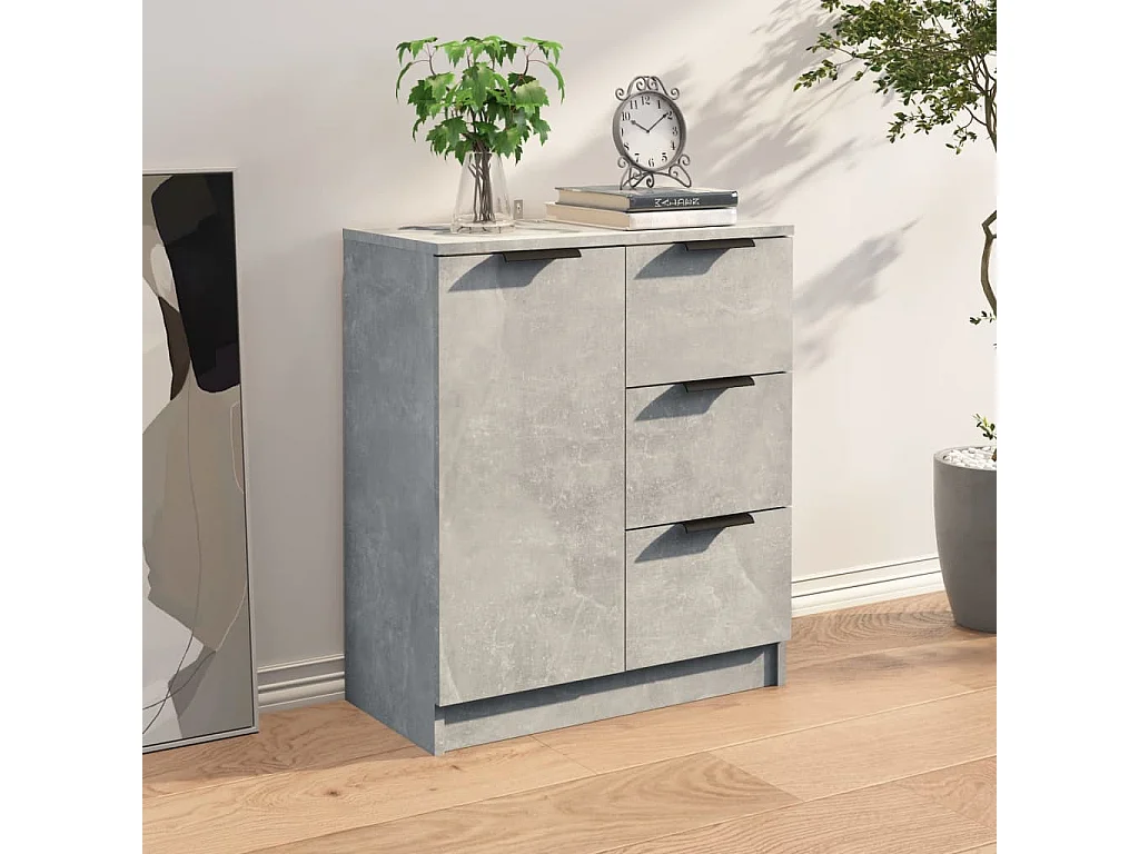 Buffet Gris béton 60x30x70 cm Bois d'ingénierie