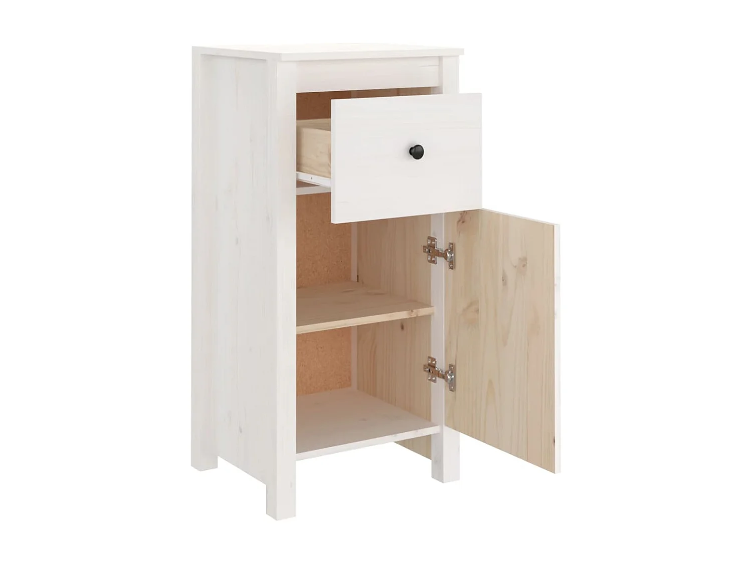 Buffet blanc 40x35x80 cm bois massif de pin