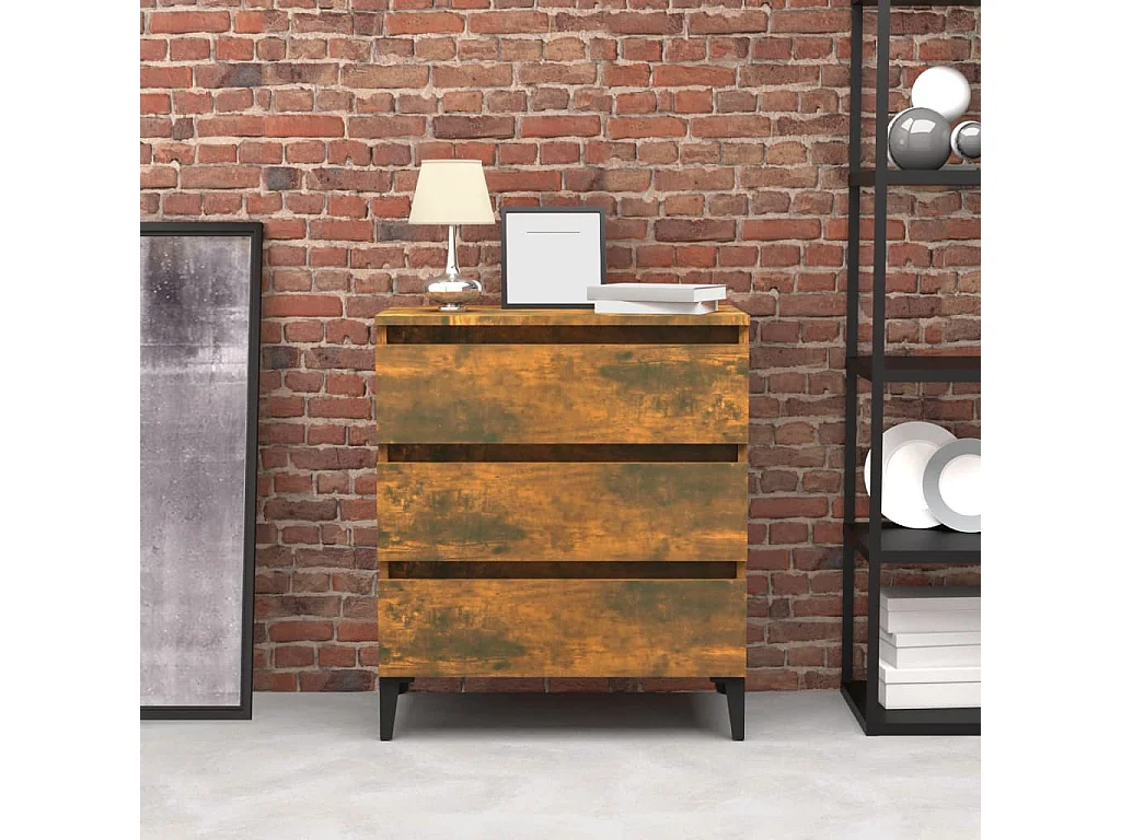 Buffet Chêne fumé 60x35x69 cm Bois d'ingénierie