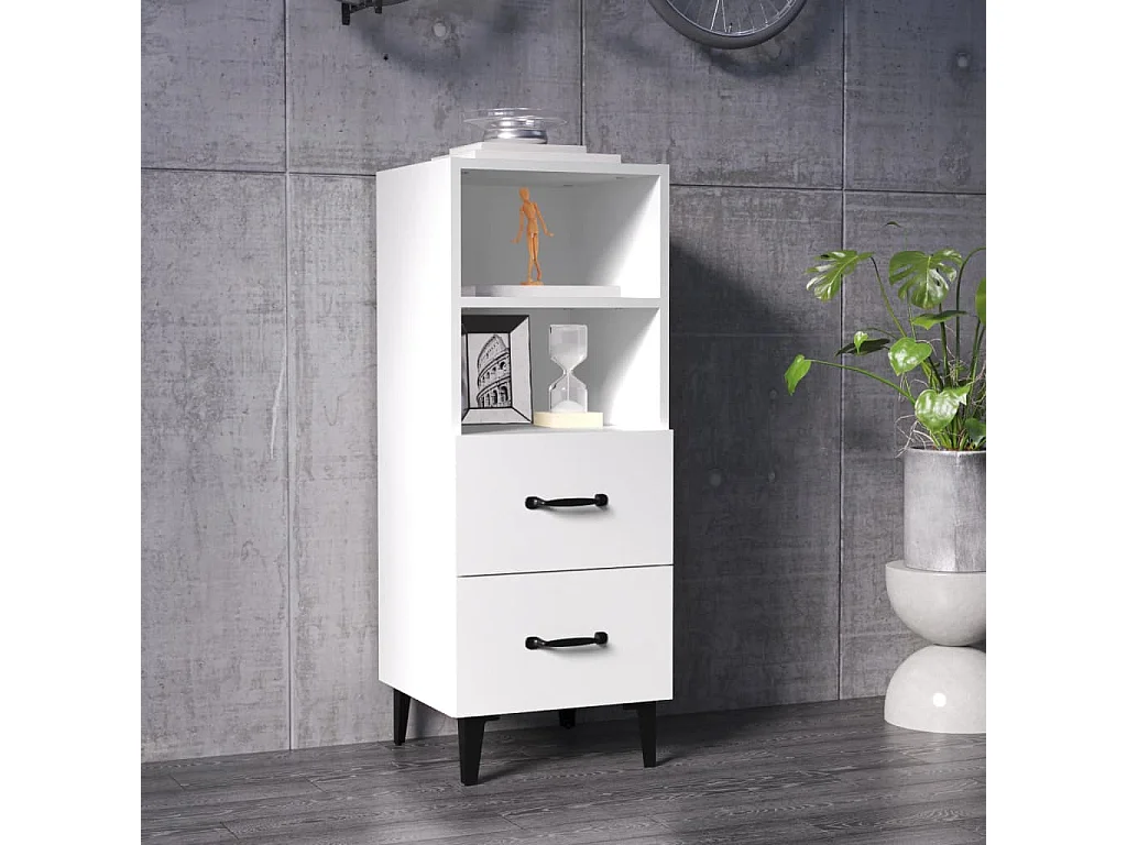 Buffet Blanc 34,5x34x90 cm Bois d'ingénierie