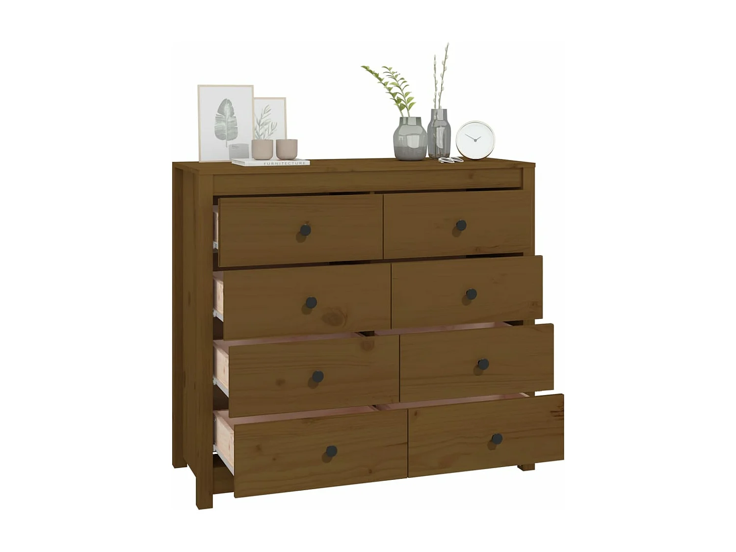 Beistellschrank Honigbraun 100x40x90 cm Massivholz Kiefer