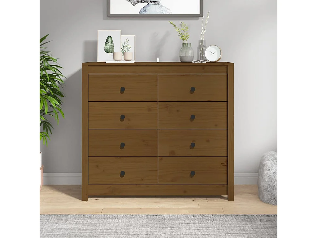 Armoire latérale Marron Miel 100x40x90 cm Bois de pin massif